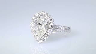 2.28CT Pear Brilliant Diamond Halo Engagement Ring IGI Cert/Appr $19K $6995