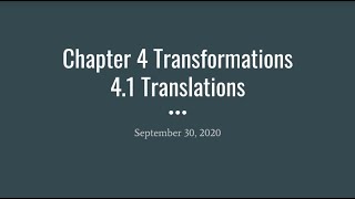 Chapter 4 Transformations