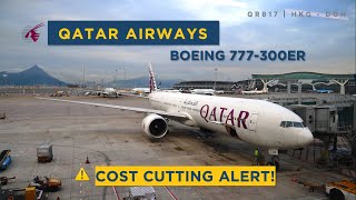 Cost Cut on hot meals 😲 | Qatar Airways Hong Kong to Doha B777-300ER  Economy (#76)