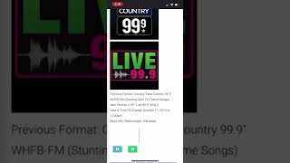 New Country 99.9 becomes Live 99.9 (WHFB-FM - WQLQ-FM)