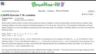Java Practice It | Exercise 7.14: contains | arrays, syntax, array basics, condition