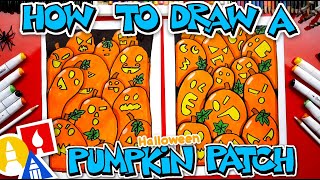 How To Draw A Pumpkin Patch With Overlapping