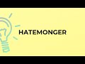 What is the meaning of the word HATEMONGER?