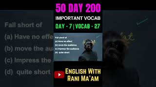 Rani Ma'am's 50-Day 200 Vocab Challenge Begins!  | Day - 7 | Vocab - 27 #vocabulary