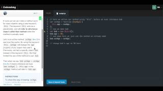 Javascript Objects 1 - A method to the madness : Codecademy