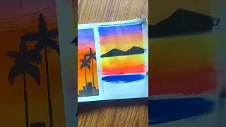 Colour full Mountain Painting #shorts