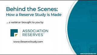 How A Reserve Study Is Made | Association Reserves