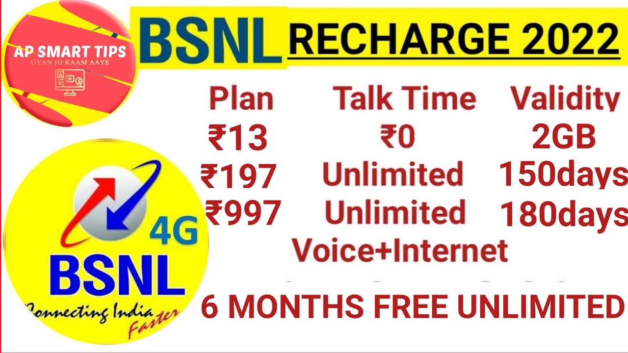 BSNL 4G Recharge Plans & Offers List 2021 | BSNL Validity Recharge ...