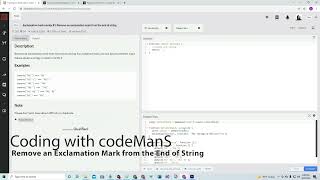 Codewars 8 kyu Remove an Exclamation Mark from the End of the String JavaScript