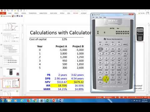 Capital Budgeting Techniques Calculator Youtube