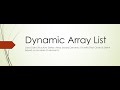 Java Data Structures   Dynamic Array List