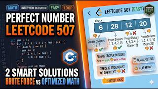 LeetCode 507 | Perfect Number | Easy C++ Solution with Explanation