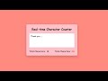 Real-Time Character Counter Using HTML CSS & JavaScript | Beginner Mini Project