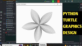 Grey Flower Design Using Python Turtle Graphics | Easy Python Drawing Art For Beginners