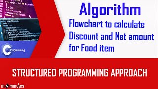 Module1_Algorithms_Vid_14_Flowchart to calculate Discount and Net amount for Food item.