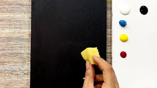 How to draw a fascinating scenery on black canvas | Acrylic painting techniques for beginners