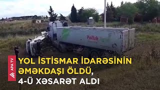 Biləsuvarda ağır qəza, yük maşını ilə mikroavtobus toqquşdu  - APA TV
