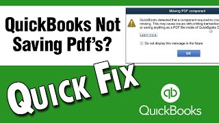 Quick Fix for PDF (Not Saving) Problem with Quickbooks - Missing Component Issue