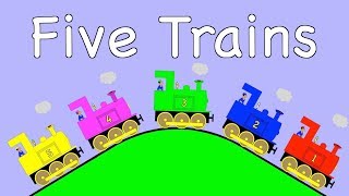 Five Trains | Shiny Bright Trains | TRAIN SONG | RainbowRabbit | (Official Video)