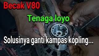 CARA MENGGANTI KAMPAS KOPLING YAMAHA V80 DENGAN BENAR