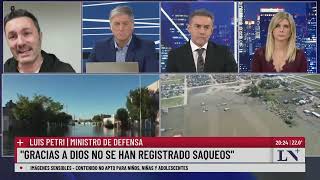 Luis Petri: Es emocionante como están colaborando los argentinos; emergencia en Bahía Blanca