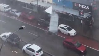 Metal Roof Flies Off During Storm