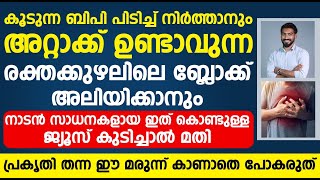 നിങ്ങളുടെ ബിപി കുറക്കാനും രക്തകുഴലിലെ ബ്ലോക്ക് മാറ്റാനുമുള്ള ജ്യൂസ് ഇതാണ് | bp kurakkan malayalam