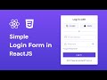 Create A Responsive Login Form in React JS & CSS | Simple Login Form with React JS