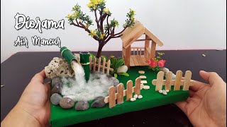 Miniatur Taman Air Mancur Bambu | contoh kerajinan berbasis media campuran