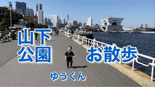 山下公園をお散歩する2歳児ゆうくん