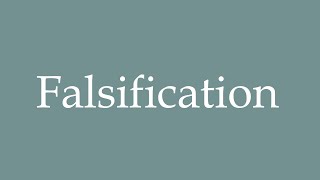 How to Pronounce ''Falsification'' Correctly in French