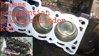 Proses penggantian paking cylinder head zebra1.0/hijet