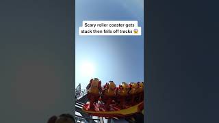 Scary Rollercoaster Ride Gets Stuck and Falls Off Track