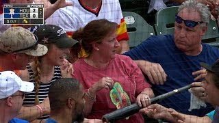 HOU@TEX: Marisnick loses bat as it lands in stands