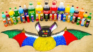How to make Rainbow Bat in the Hole with Orbeez, Coca-Cola, Fanta, Sprite, Popular Sodas and Mentos