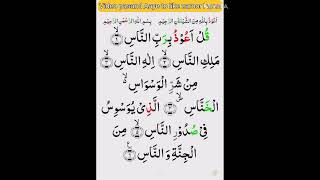 Holy Quran - Surah Naas - Short Readings - The First 11 Verses #surahnas #shorts