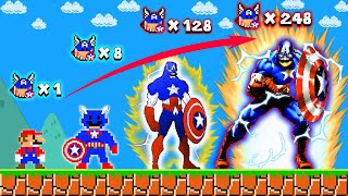 Super Mario Bros. But Every Seed Make Mario Become Captain America | PixSaga Mario