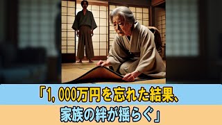 人生相談 「1,000万円を忘れた結果、家族の絆が揺らぐ」