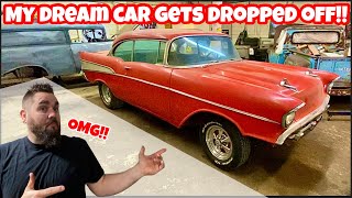 CUTTING UP A BARN FIND?! 1957 CHEVY BELAIR GETS A CORVETTE ENGINE! BUILDING A KUSTOM HOT RAT ROD