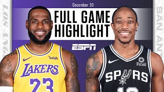 Los Angeles Lakers vs. San Antonio Spurs [FULL GAME HIGHLIGHTS] | NBA on ESPN