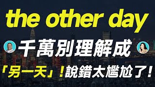 the other day千萬別理解成「另一天」！說錯太尷尬了！