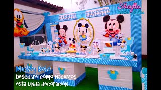 Decoracion Mickey Bebe Principe Mesa Tematica Para Dulces Fiesta Infantil Mickey Rey Nino