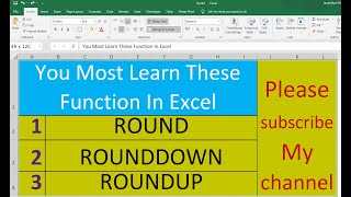 #excel round ,rounddown and roundup function@janardhanreddy2954