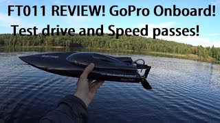 Feilun FT011 Brushless Racing Boat review and run gopro onboard!