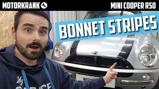 Ziersteifen verkleben - Bonnet Stripes MINI MODS #7 - MINI COOPER R50 (R52 R53)