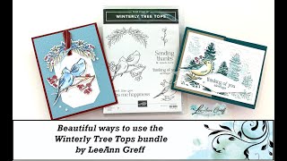 Winterly Tree Top cards with tips on coloring techniques