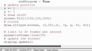 Pygame simple animation with circles