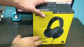 Corsair HS35 Stereo Gaming Headset with Mic | Unboxing \u0026 sound recording test in Hindi