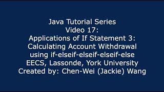 EECS1021 Java Tutorial 17