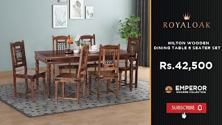 Royaloak | Hilton Wooden Dining Table 6 Seater